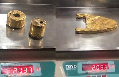 പിടികൂടിയ സ്വര്ണം/ ടിവി ദൃശ്യം