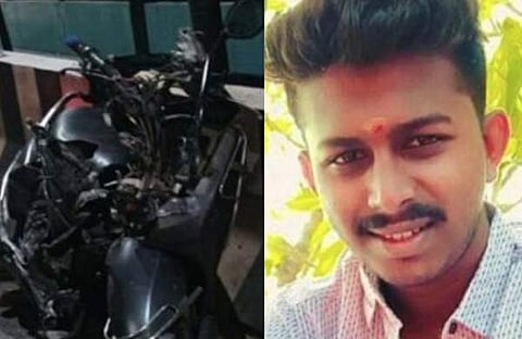 അപകടത്തില് സ്കൂട്ടര് തകര്ന്നപ്പോള്, അതുല്