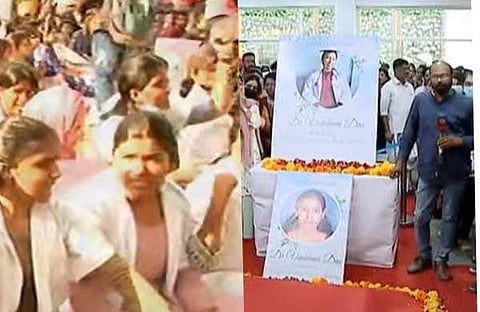 ഡോക്ടര്മാരുടെ പ്രതിഷേധം/ അന്ത്യാഞ്ജലി അര്പ്പിക്കാനായി എത്തിയവര്