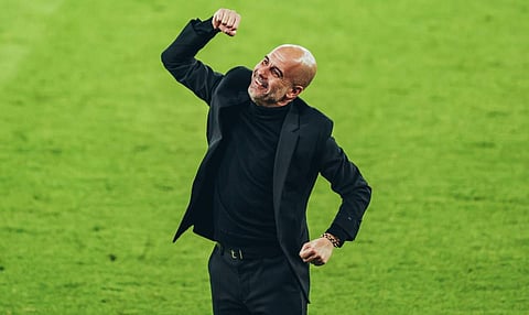 റയലിനെതിരായ വിജയം ആഘോഷിക്കുന്ന ഗെർഡിയോള/ ട്വിറ്റർ