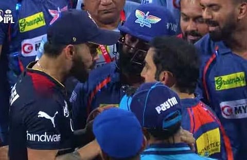 ഗൗതം ഗംഭീറും കോഹ് ലിയും തമ്മിലുള്ള വാക്കുതര്ക്കത്തിന്റെ വീഡിയോ ദൃശ്യം