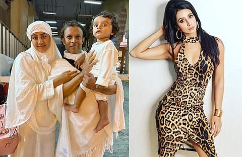 സഞ്ജന ഗൽറാണി ഭർത്താവിനും മകനുമൊപ്പം മക്കയിൽ/ ഫെയ്സ്ബുക്ക്