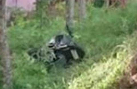 അപകടത്തില്പ്പെട്ട ബൈക്ക്