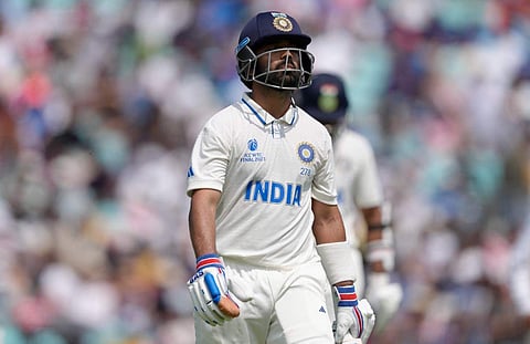 ഔട്ടായതിന്റെ നിരാശയിൽ രഹാനെ/ പിടിഐ