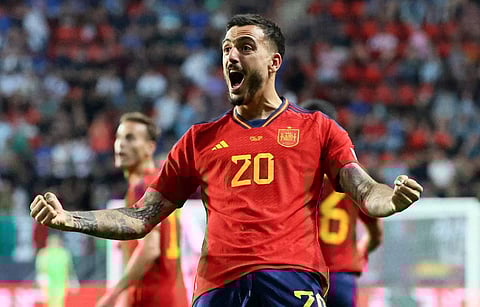 സ്പെയിനിനു വിജയ ഗോൾ സമ്മാനിച്ച ശേഷം ജൊസേലുവിന്റെ ആഘോഷം/ ട്വിറ്റർ