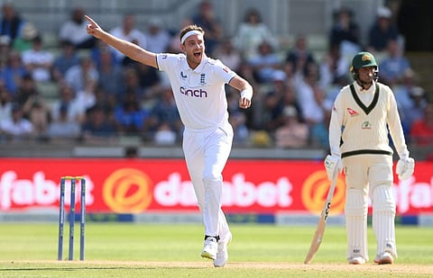 വിക്കറ്റ് നേട്ടമാഘോഷിക്കുന്ന സ്റ്റുവർട്ട് ബ്രോഡ്/ ട്വിറ്റർ