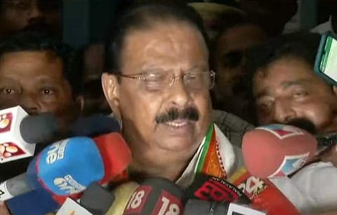 മാധ്യമങ്ങളോട് പ്രതികരിക്കുന്ന സുധാകരൻ/ ടെലിവിഷൻ ദൃശ്യം