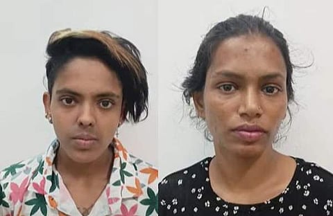 അറസ്റ്റിലായ യുവതികള് / ടിവി ദൃശ്യം