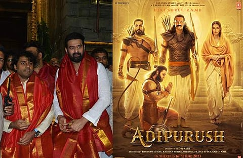 പ്രഭസ് തിരുപതിയിൽ, ആദിപുരുഷ് പോസ്റ്റർ/ ട്വിറ്റർ