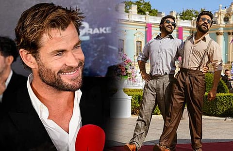 ക്രിസ് ഹെംസ്വർത്ത്, ആർആർആറിൽ രാം ചരണും ജൂനിയർ എൻടിആറും/ ഫെയ്സ്ബുക്ക്