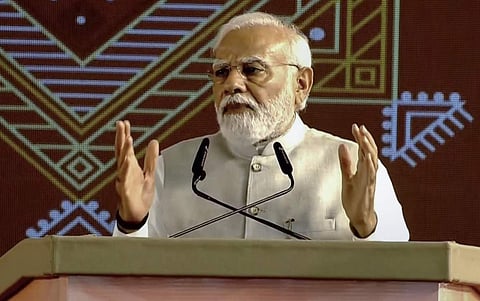 ഷഹ്ഡോലിൽ സംസാരിക്കുന്ന മോദി/ പിടിഐ