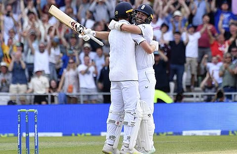 ഓസ്ട്രേലിയയ്ക്കെതിരായ ജയത്തില് ഇംഗ്ലണ്ടിന്റെ ആഹ്ലാദ പ്രകടനം, എപി