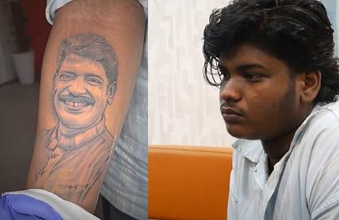 സുധിയുടെ മുഖം കയ്യിൽ ടാറ്റു ചെയ്ത് രാഹുൽ/ യൂട്യൂബ് വിഡിയോ സ്ക്രീൻഷോട്ട്