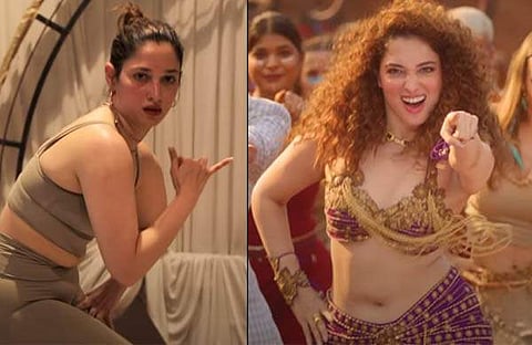 തമന്ന കാവാല ചിത്രീകരണത്തിനിടെ/ യൂട്യൂബ്