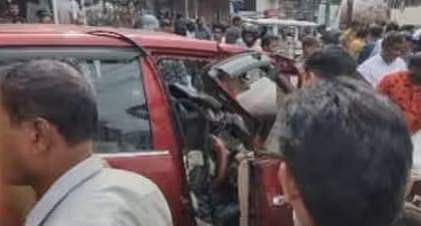 അപകടത്തിൽ തകർന്ന കാർ/ ടെലിവിഷൻ ദൃശ്യം