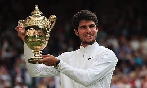 വിംബിൾഡൺ കിരീടവുമായി അൽക്കരാസ്/ എഎഫ്പി