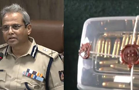 ബംഗളൂരു പൊലീസ് കമ്മീഷണര്- പിടിച്ചെടുത്ത വെടിയുണ്ടകള്