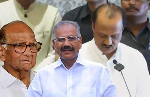 ശരദ് പവാര്, എകെ ശശീന്ദ്രന്, അജിത് പവാറിന്റെ സത്യപ്രതിജ്ഞ