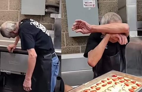 വയോധികന് സർപ്രൈസ് ഒരുക്കി സഹപ്രവർത്തക/ വിഡിയോ സ്ക്രീൻഷോട്ട്