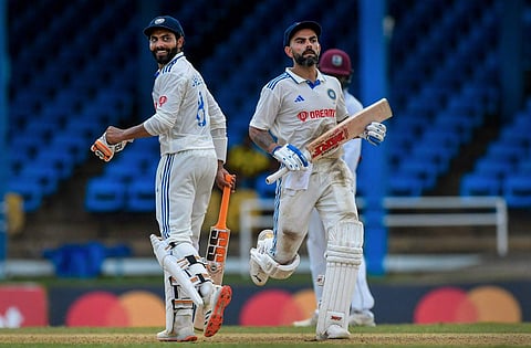 കോഹ്ലിയും ജഡേജയും ബാറ്റിങിനിടെ/ പിടിഐ