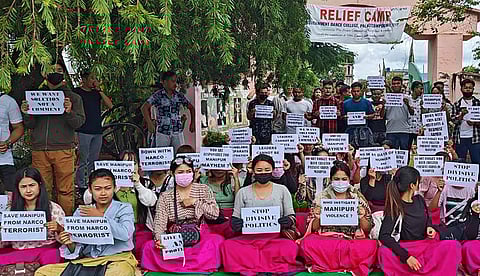 കിഴക്കൻ ഇംഫാലിൽ നടന്ന പ്രതിഷേധം/ പിടിഐ