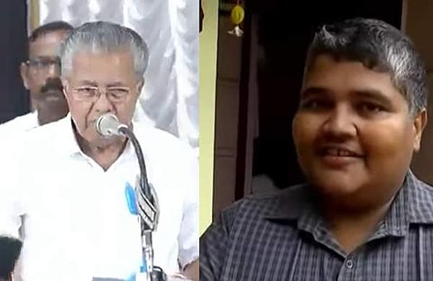 മുഖ്യമന്ത്രി പിണറായി വിജയന്- മൈക്ക് ഉടമ രഞ്ജിത്ത്