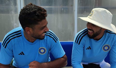 സഞ്ജുവും ഋതുരാജും പരിശീലനത്തിനിടെ/ ട്വിറ്റർ