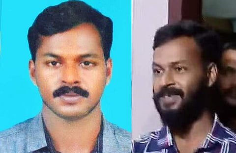 നൗഷാദ്, തൊടുപുഴ സ്റ്റേഷനിലെത്തിച്ചപ്പോൾ/ ടിവി ദൃശ്യം