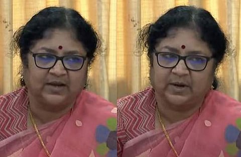 മന്ത്രി ആര് ബിന്ദു വാര്ത്താ സമ്മേളനത്തില്/ടിവി ദൃശ്യം