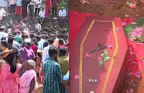 കുട്ടിയുടെ സംസ്കാരച്ചടങ്ങിനെത്തിയവര്/ ടെലിവിഷന് ചിത്രം