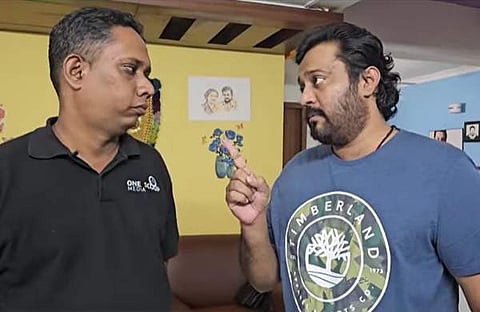 ബാലയും സന്തോഷ് വർക്കിയും/ വിഡിയോ സ്ക്രീൻഷോട്ട്