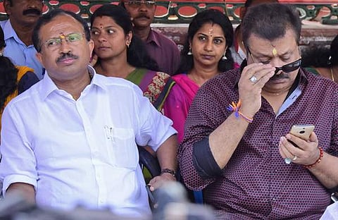 വി മുരളീധരനും സുരേഷ് ഗോപിയും/ഫയല്