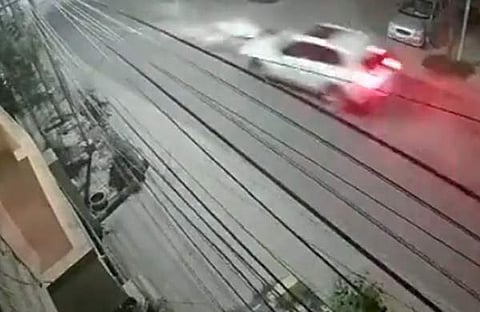 സ്കൂട്ടര് ഇടിച്ചുതെറിപ്പിക്കുന്ന ദൃശ്യം, എഎന്ഐ