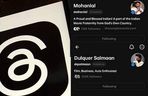 മോഹൻലാൽ, ദുൽഖർ ത്രെഡ് അക്കൗണ്ട്