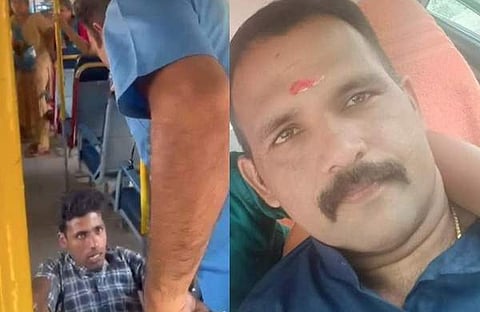 സുരേഷ് കുമാർ, യുവാവിനെ മർദ്ദിക്കുന്നു / വീഡിയോ ദൃശ്യം