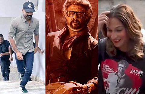 ധനുഷും ഐശ്വര്യയും ജയിലർ കാണാനെത്തിയപ്പോൾ/ വിഡിയോ സ്ക്രീൻഷോട്ട്, ജയിലർ പോസ്റ്റർ