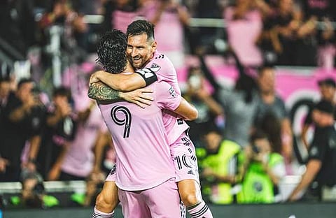 മത്സരത്തില് ഗോള് നേടിയ മെസിയുടെ ആഹ്ലാദം/ ട്വിറ്റര്