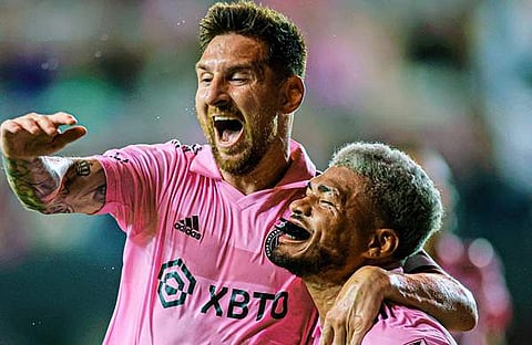 ഗോള് നേടിയ മെസിയുടെ ആഹ്ലാദം