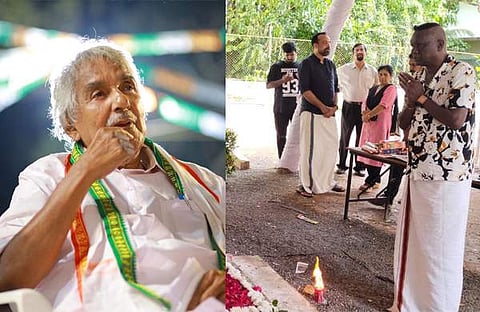 ഉമ്മൻ ചാണ്ടി, ഉമ്മൻ ചാണ്ടിയുടെ സ്മൃതി കുടീരത്തിൽ വിജയൻ/ ഫെയ്സ്ബുക്ക്