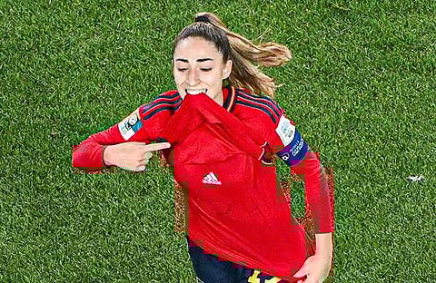 സ്പെയിനിന്റെ വിജയ ഗോൾ നേടിയ ഓൾഗ കർമോന/ എക്സ് പ്ലാറ്റ്ഫോം