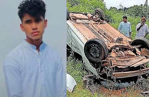 ഫർഹാസ്, അപകടത്തിൽപ്പെട്ട കാർ/ ടിവി ദൃശ്യം