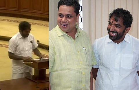 ചാണ്ടി ഉമ്മൻ സത്യപ്രതിജ്ഞ ചെയ്യുന്നു, സ്പീക്കർക്കൊപ്പം/ സഭ ടിവി