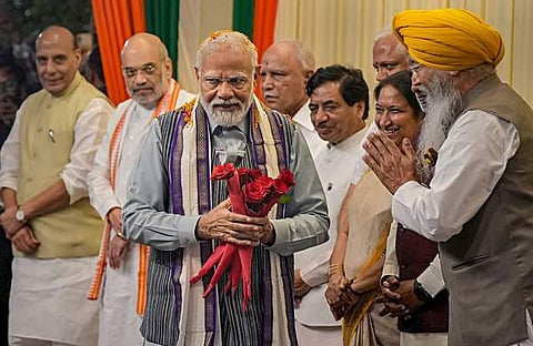 പ്രധാനമന്ത്രി നരേന്ദ്രമോദി, അമിത് ഷാ, രാജ്നാഥ് സിങ് തുടങ്ങിയവർ/ പിടിഐ