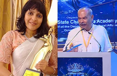 ശ്രുതി ശരണ്യം/ ഫെയ്സ്ബുക്ക്, അവാർവ് വേദിയിൽ സംസാരിക്കുന്ന അലൻസിയർ/ വിഡിയോ സ്ക്രീൻഷോട്ട്