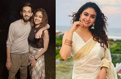 കീർത്തി സുരേഷും അനിരുദ്ധ് രവിചന്ദറും/ചിത്രം: ട്വിറ്റർ