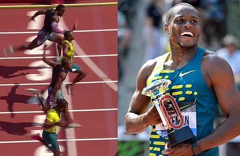 100 മീറ്ററിൽ കോൾമാന്റെ ഫിനിഷിങ്/ ട്വിറ്റർ