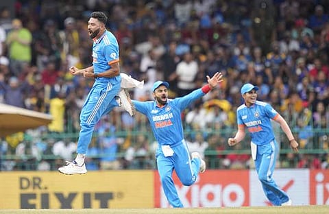 ആറ് വിക്കറ്റുകൾ വീഴ്ത്തിയ സിറാജിന്റെ ആഘോഷം/ പിടിഐ