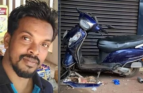 പ്രസാദ്, അപകടത്തിൽപ്പെട്ട സ്കൂട്ടർ / ടിവി ദൃശ്യം