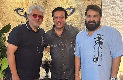 അജിത്തിനും മോഹൻലാലിനുമൊപ്പം സമീർ ഹംസ/ ഇൻസ്റ്റഗ്രാം