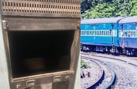 കല്ലേറിൽ തകർന്ന ഗ്ലാസ്/ ടെലിവിഷൻ ദൃശ്യം